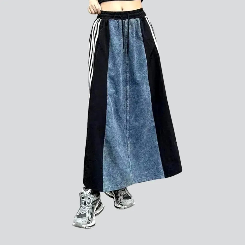 Side-bands women's jeans skirt