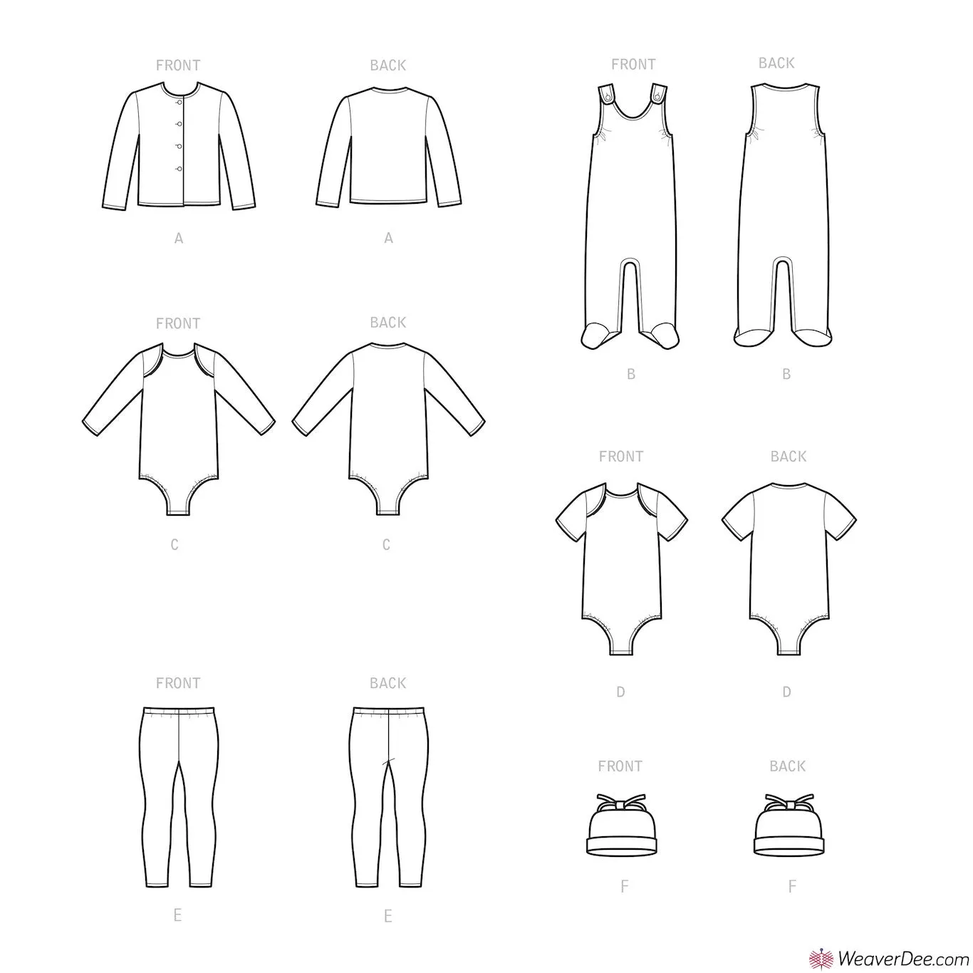 Simplicity Pattern S9390 Babies' Knit Layette