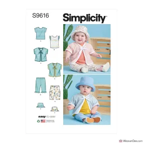 Simplicity Pattern S9616 Babies' Tee-Shirts, Jacket, Pants & Hat