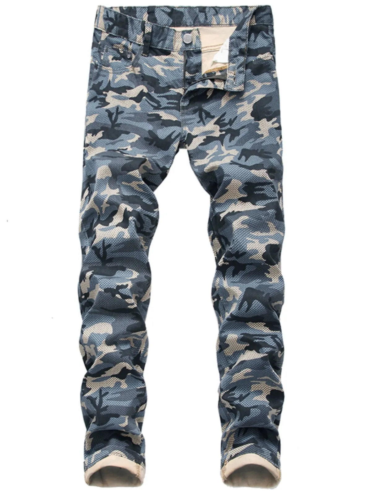 Slim-Fit Stretch Urban Casual Camouflage Chinos