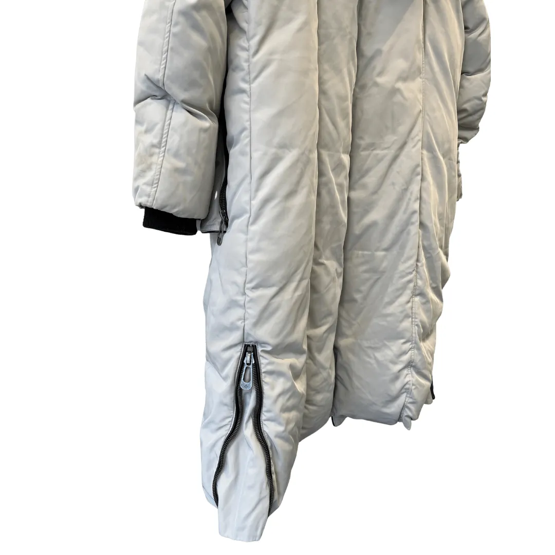 stone colour full length parka w/ double zippers - XXL