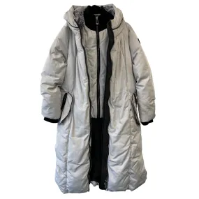 stone colour full length parka w/ double zippers - XXL