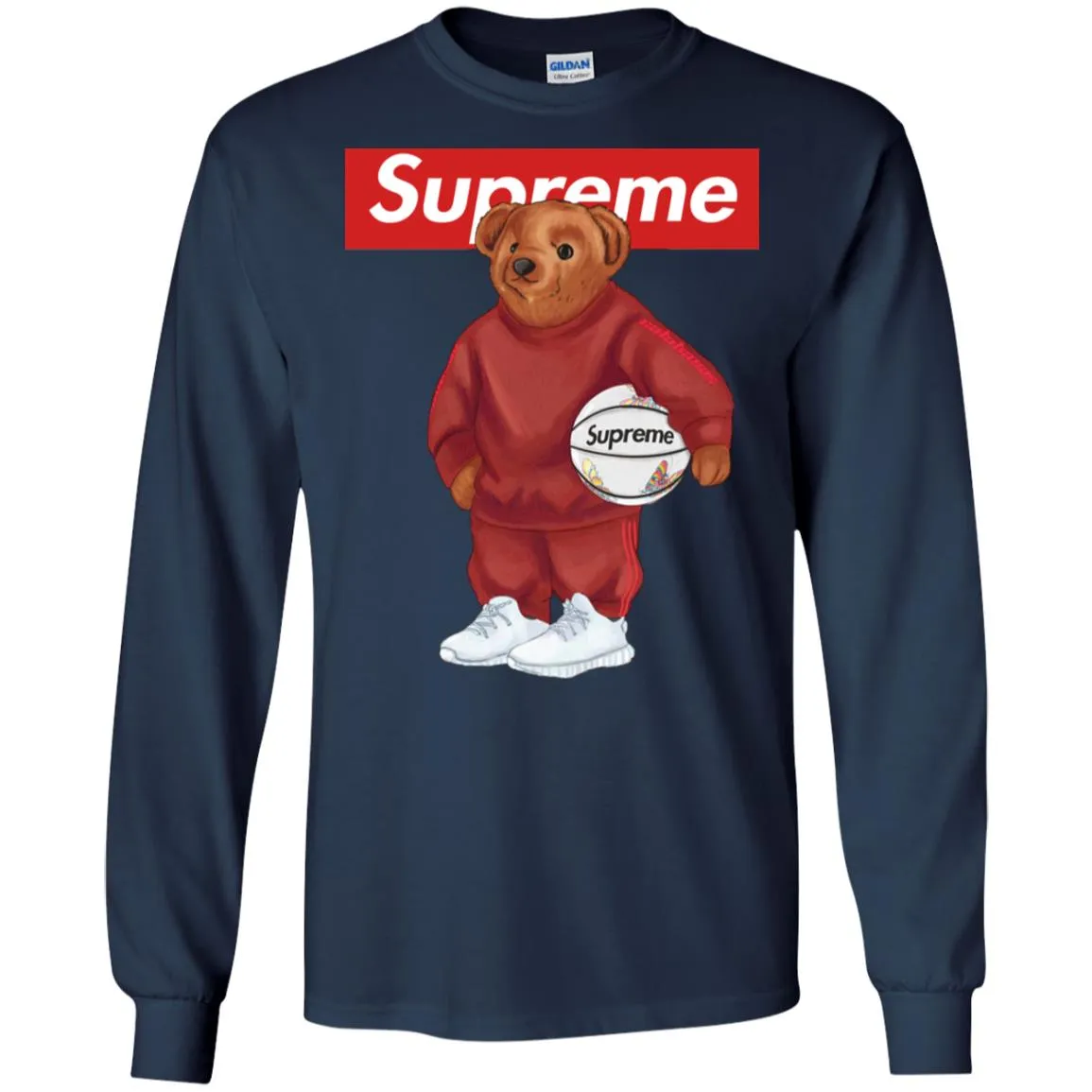 Supreme Bear Sport T-shirt Men Long Sleeve Shirt