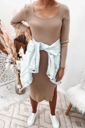 Tara Knit Dress Tan