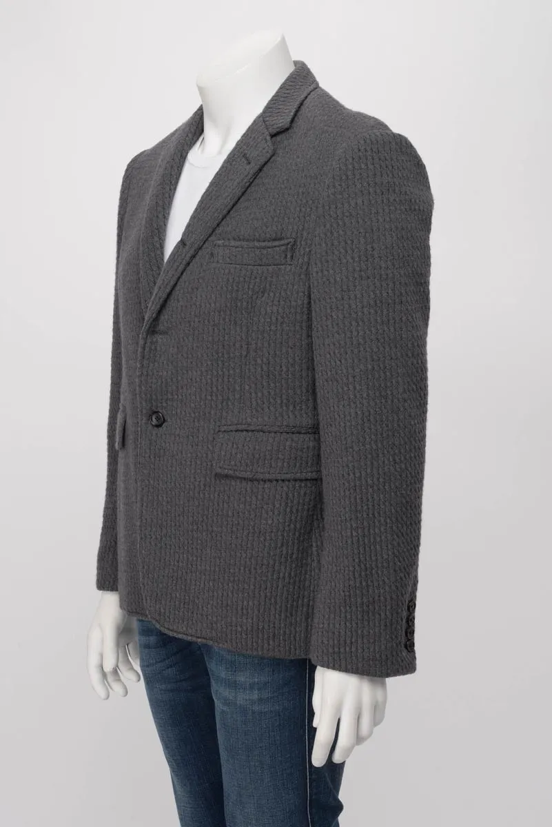 Thom Browne Grey Wool Cable Knit Jacket L