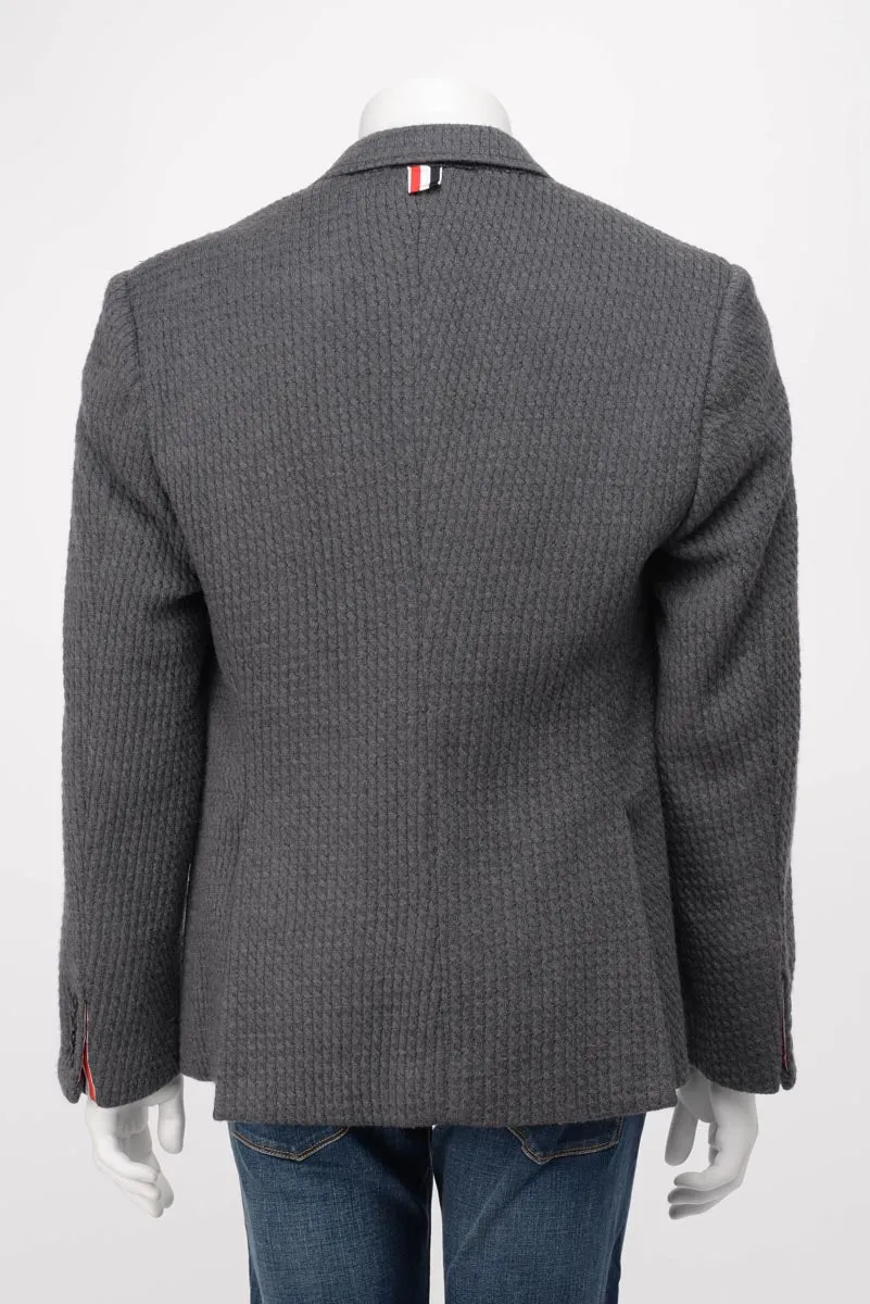 Thom Browne Grey Wool Cable Knit Jacket L