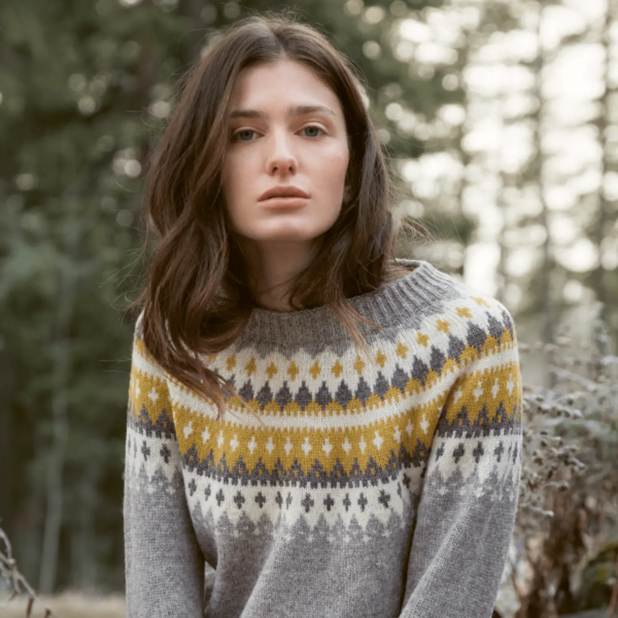 Varde Yoke Sweater 257R in Rauma Finullgarn