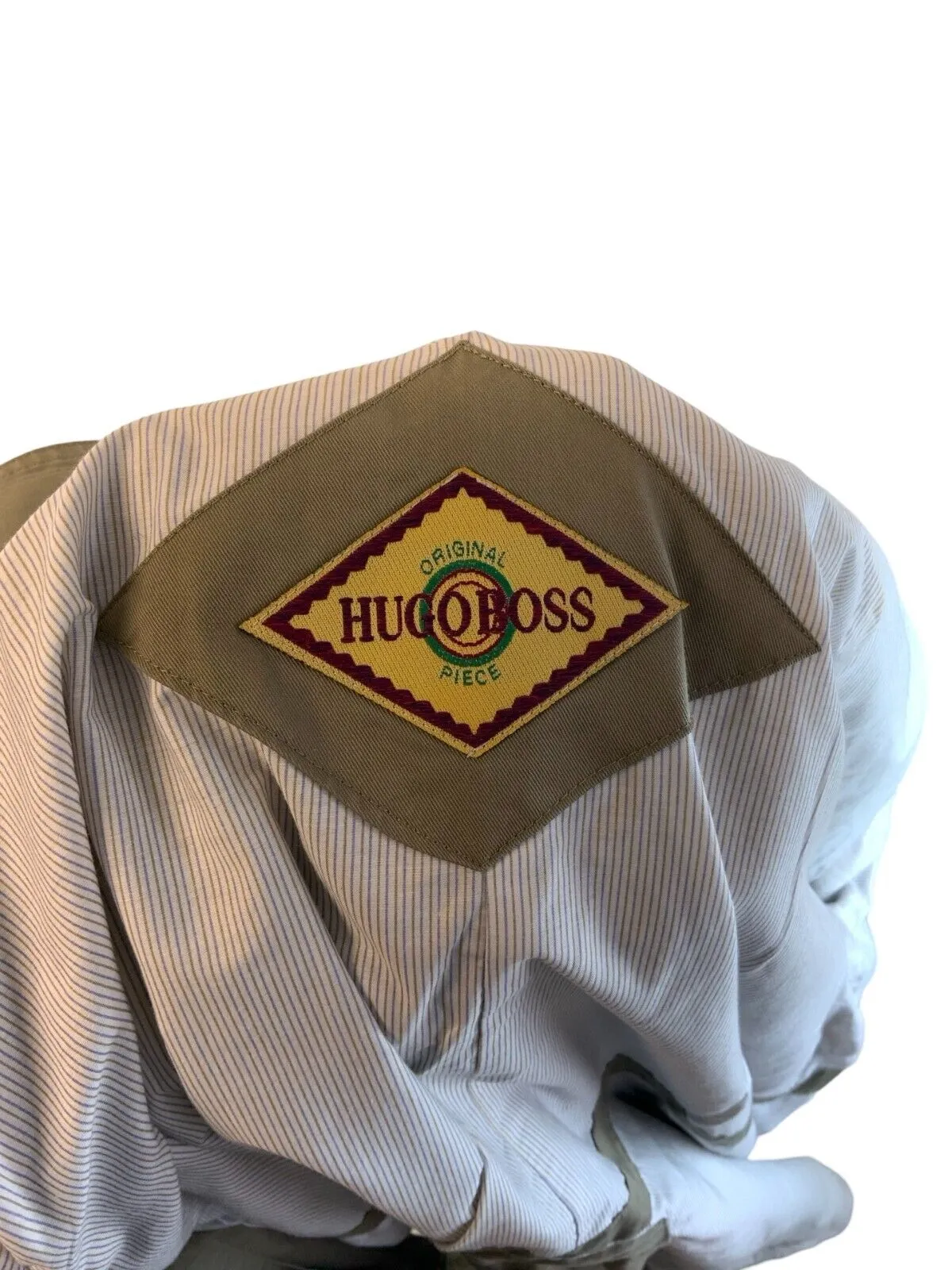 VINTAGE 90s HUGO BOSS TRENCH COAT BEIGE KHAKI SIZE XL