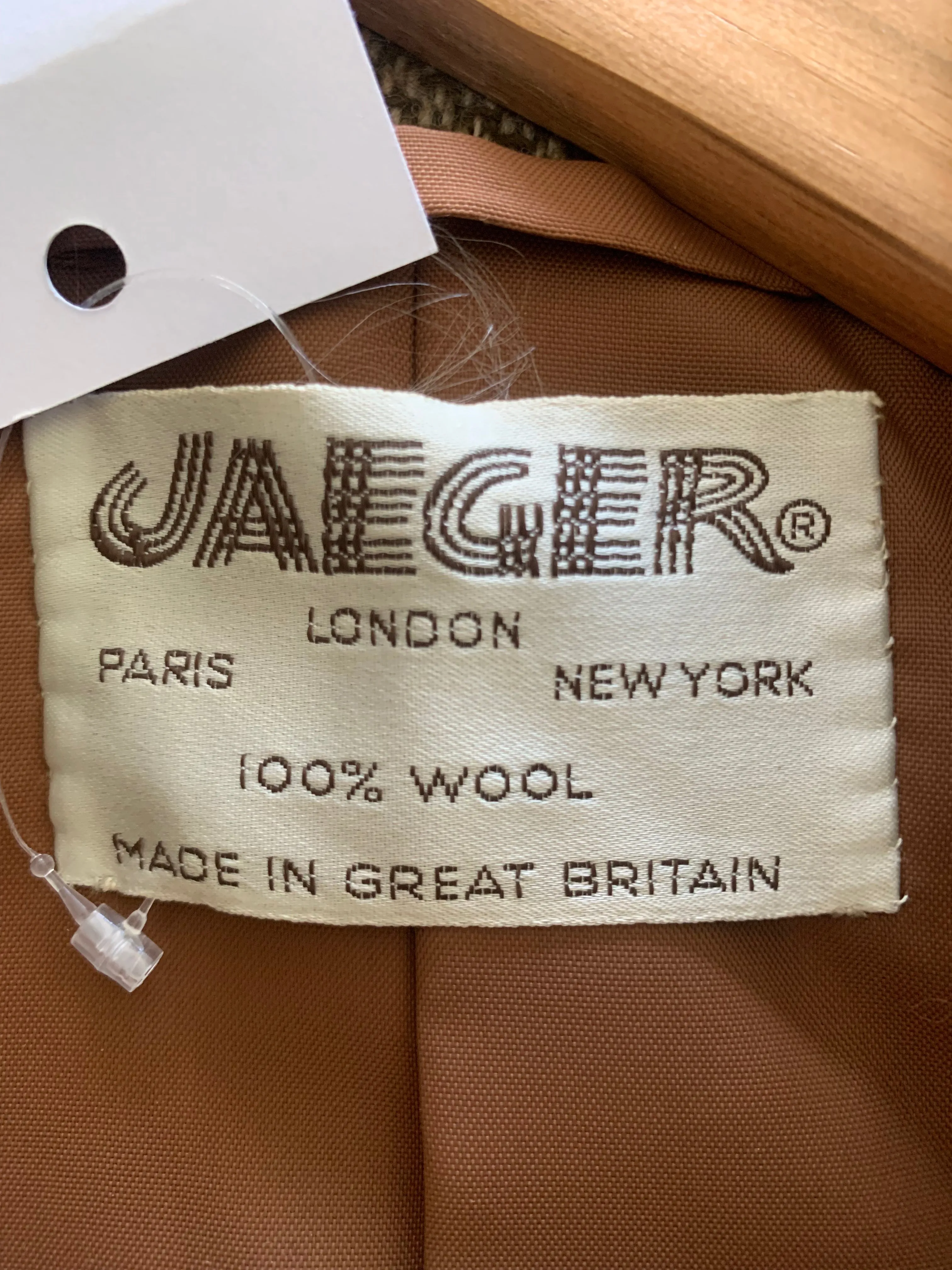 Vintage Jaeger 100% Wool Jacket and Skirt Suit Brown UK Size 14