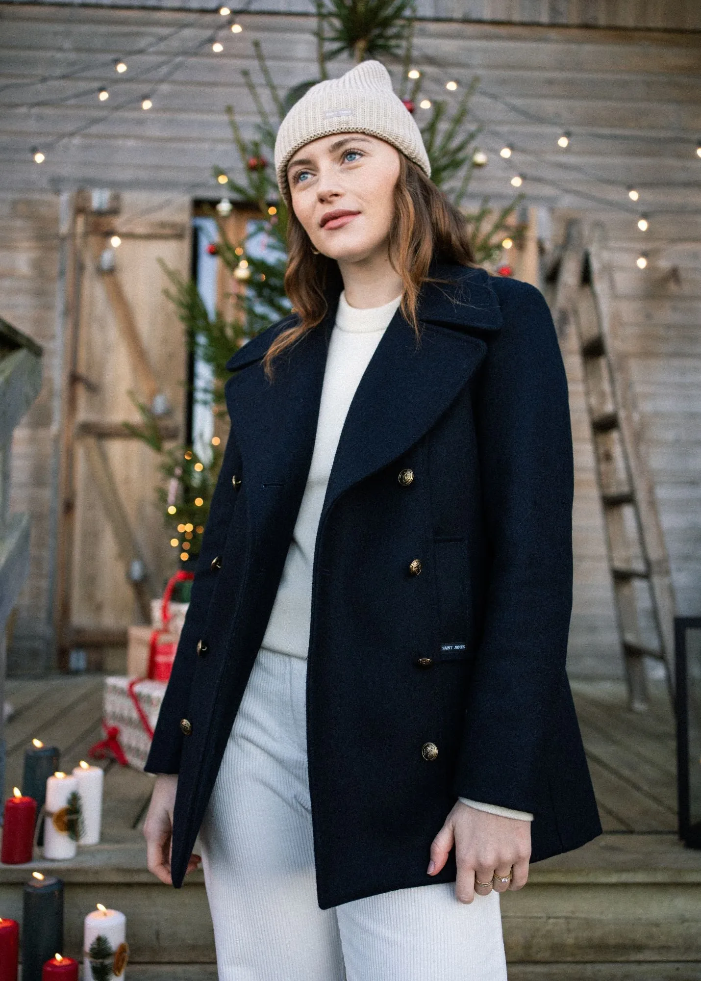 VOILURE II - Authentic Peacoat for Women | 100% Wool (NAVY)