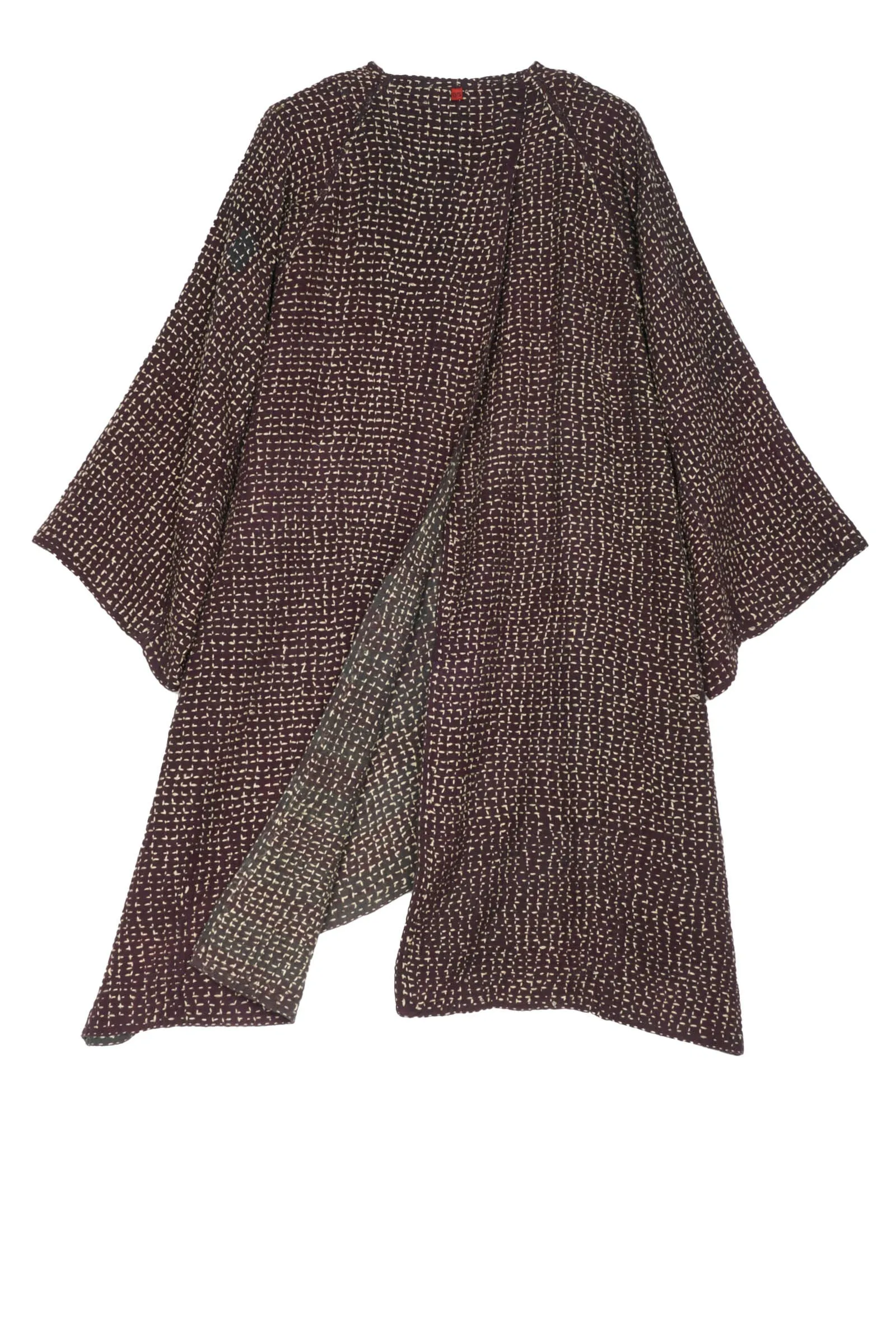 WAFFLE KANTHA KIMONO DUSTER - wf3317-ntl -