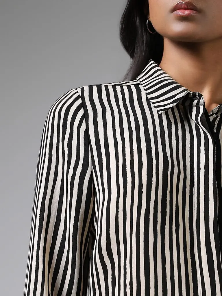 Wardrobe Cream & Black Striped Shirt