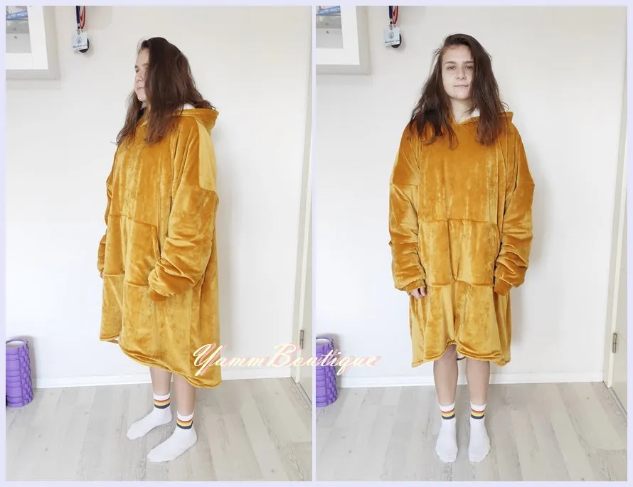 Winter Warm Hoodie Blanket Pocket Big Soft Robe Bathrobe Sweatshirt Pullover