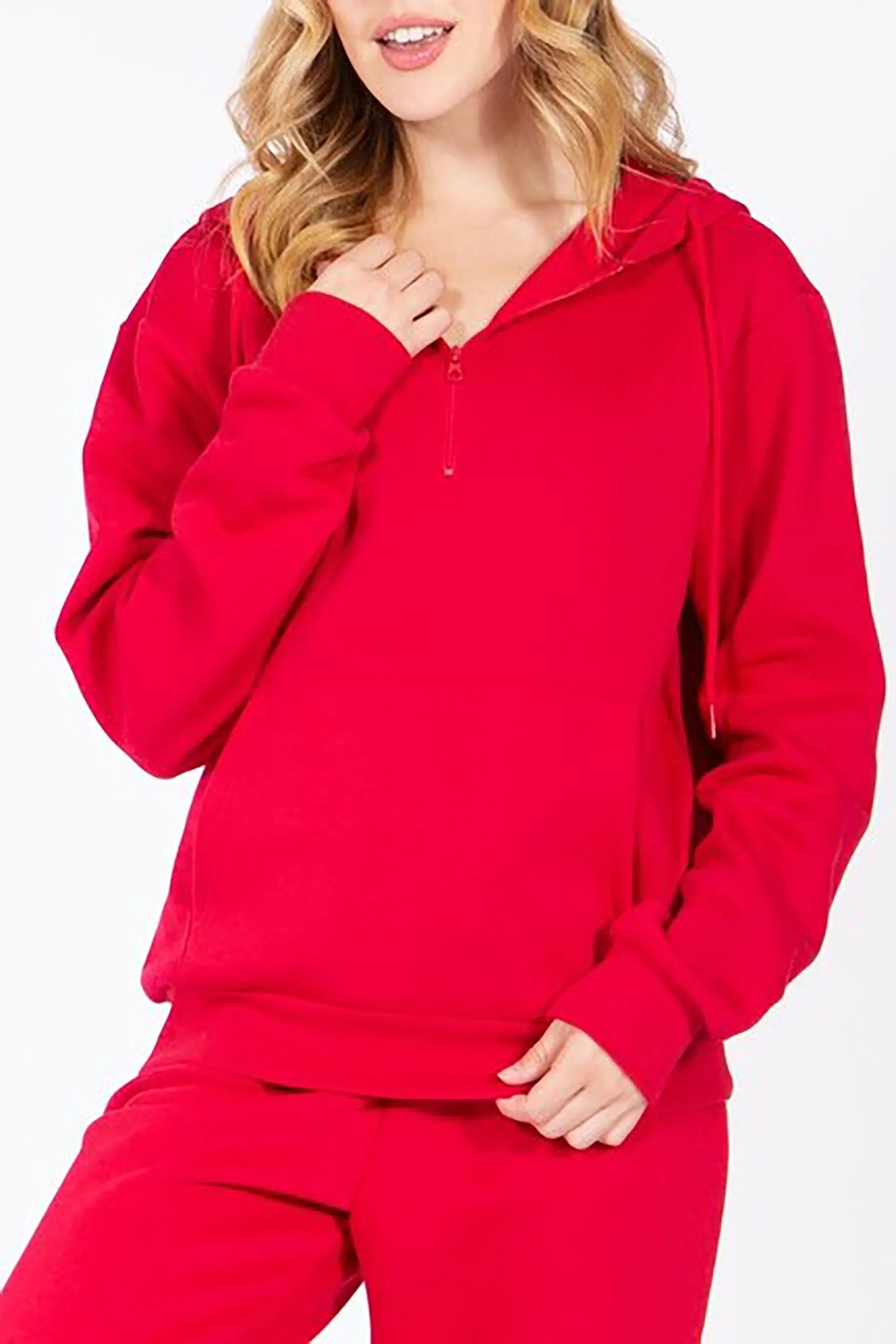 Women's  Casual 1/4 Zip Up Sweatshirts Fleece  Pullover Hoodie