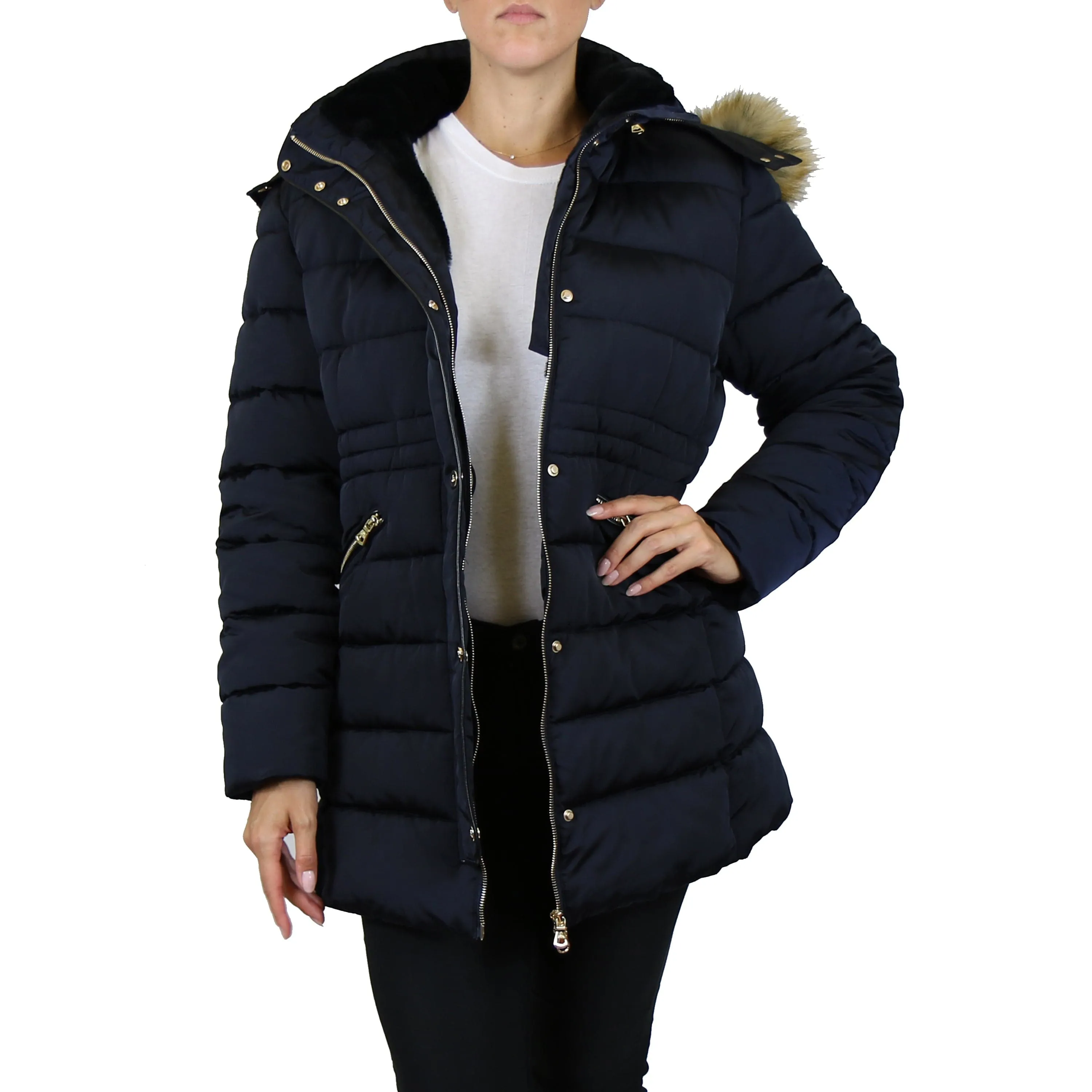 Women's Heavyweight Parka Jacket with Detachable Faux Fur Hood