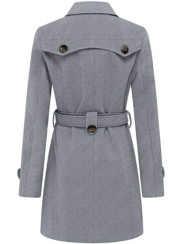 Women's Pea Coat Double Breasted Winter Trench Jacket