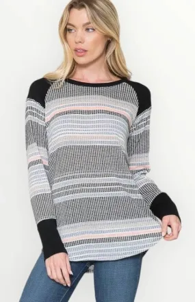 Womens striped lightweight sweater