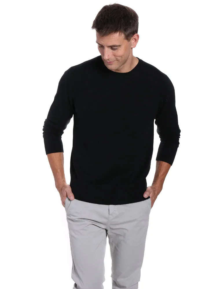 Zainuno Moizni Men's 100% Cashmere Crew Neck Pullover Sweater