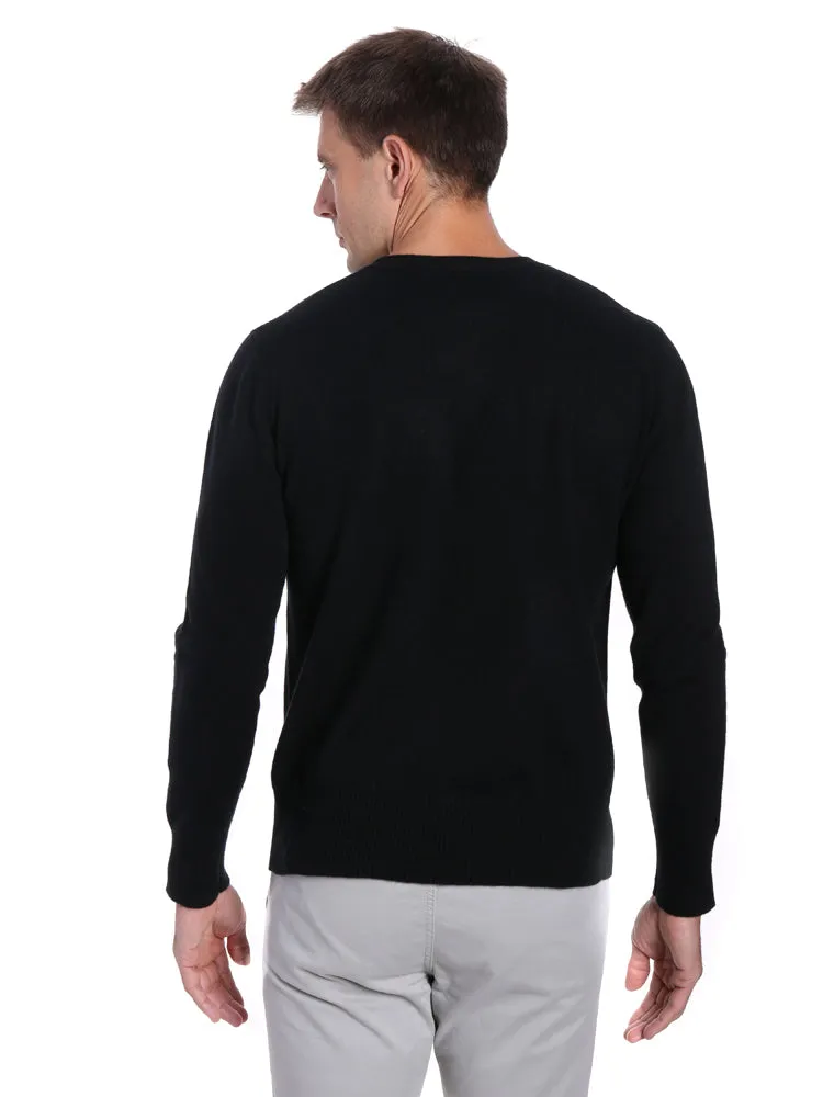 Zainuno Moizni Men's 100% Cashmere Crew Neck Pullover Sweater